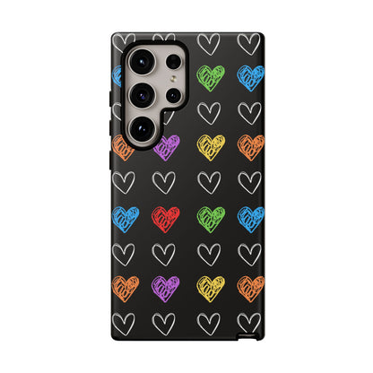 Colored Hearts Phone Case - for Apple, Samsung, and Google Phones