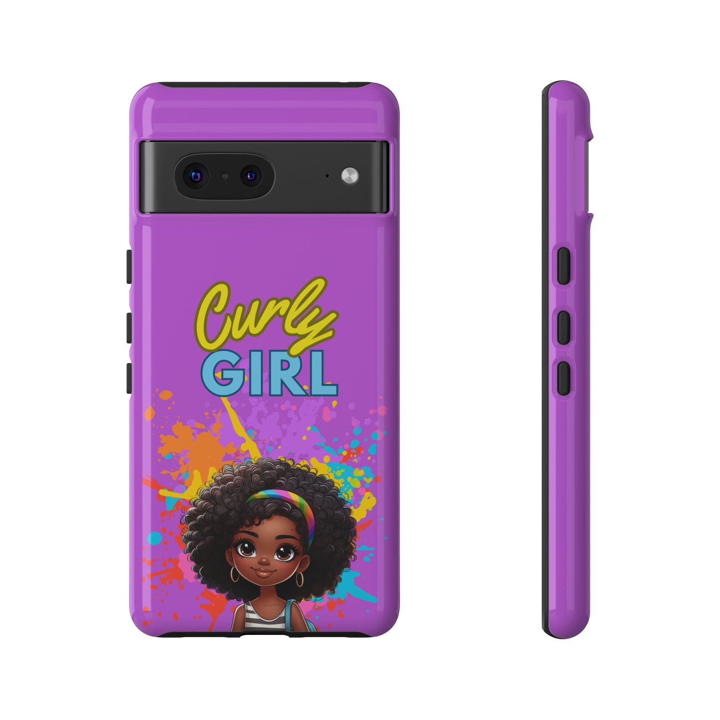 Melanin Curly Hair Afro Girl Phone Case - for iPhone, Samsung, and Google Phones