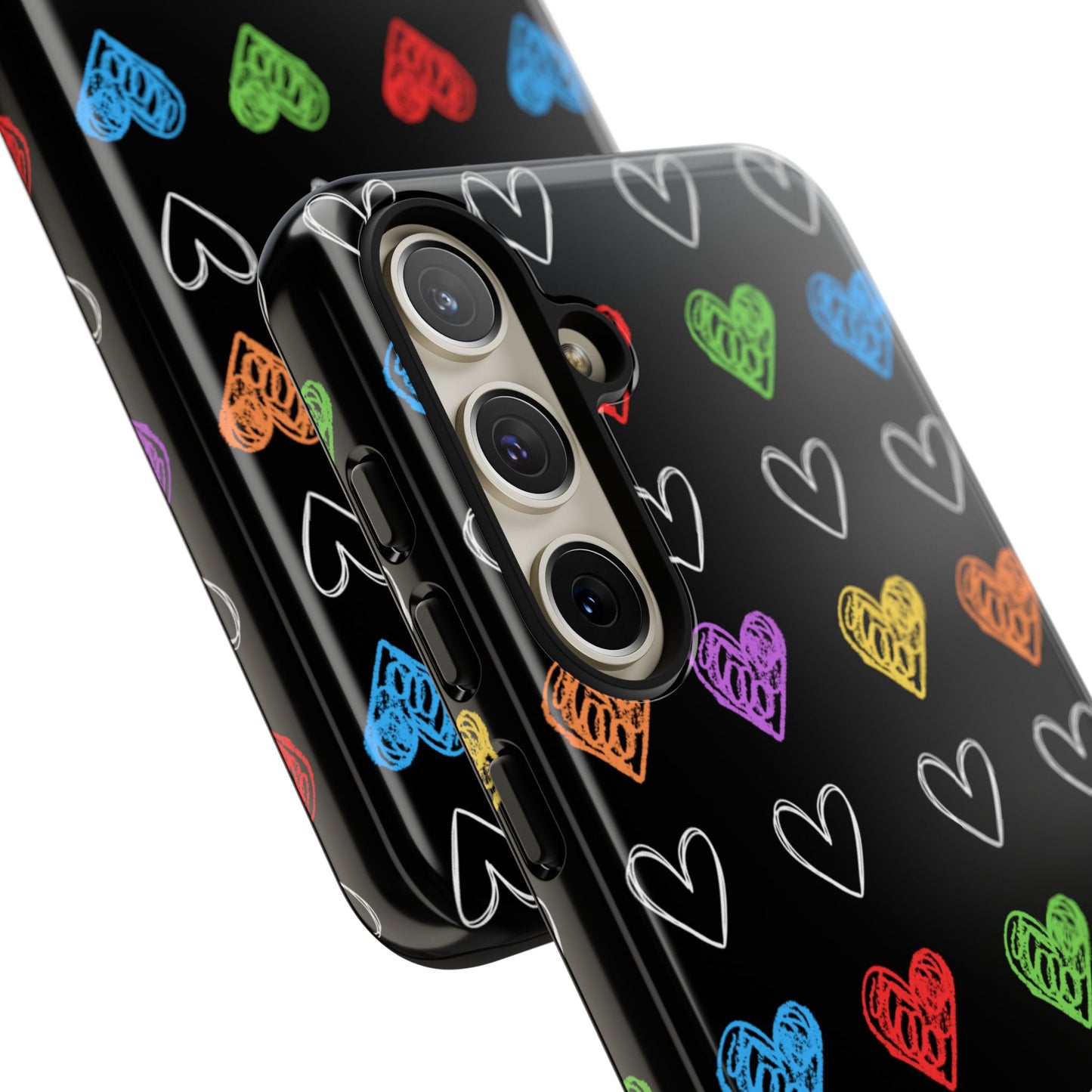 Colored Hearts Phone Case - for Apple, Samsung, and Google Phones