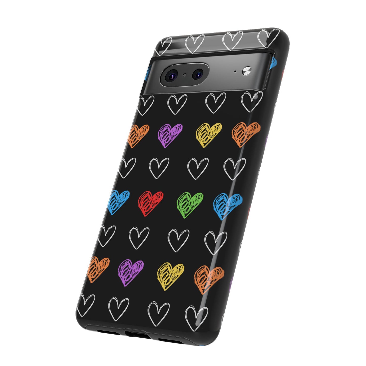 Colored Hearts Phone Case - for Apple, Samsung, and Google Phones