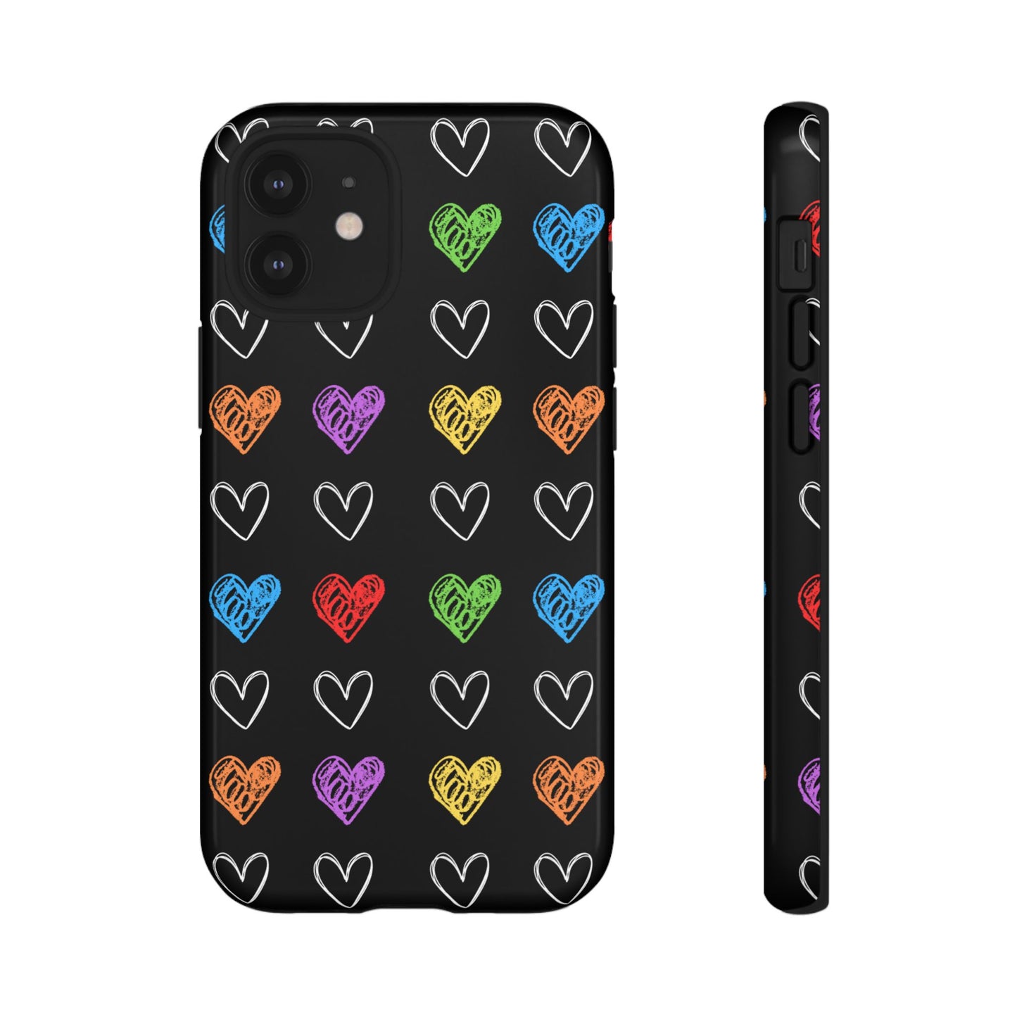 Colored Hearts Phone Case - for Apple, Samsung, and Google Phones