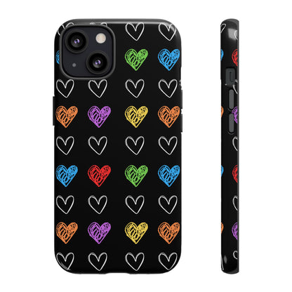 Colored Hearts Phone Case - for Apple, Samsung, and Google Phones