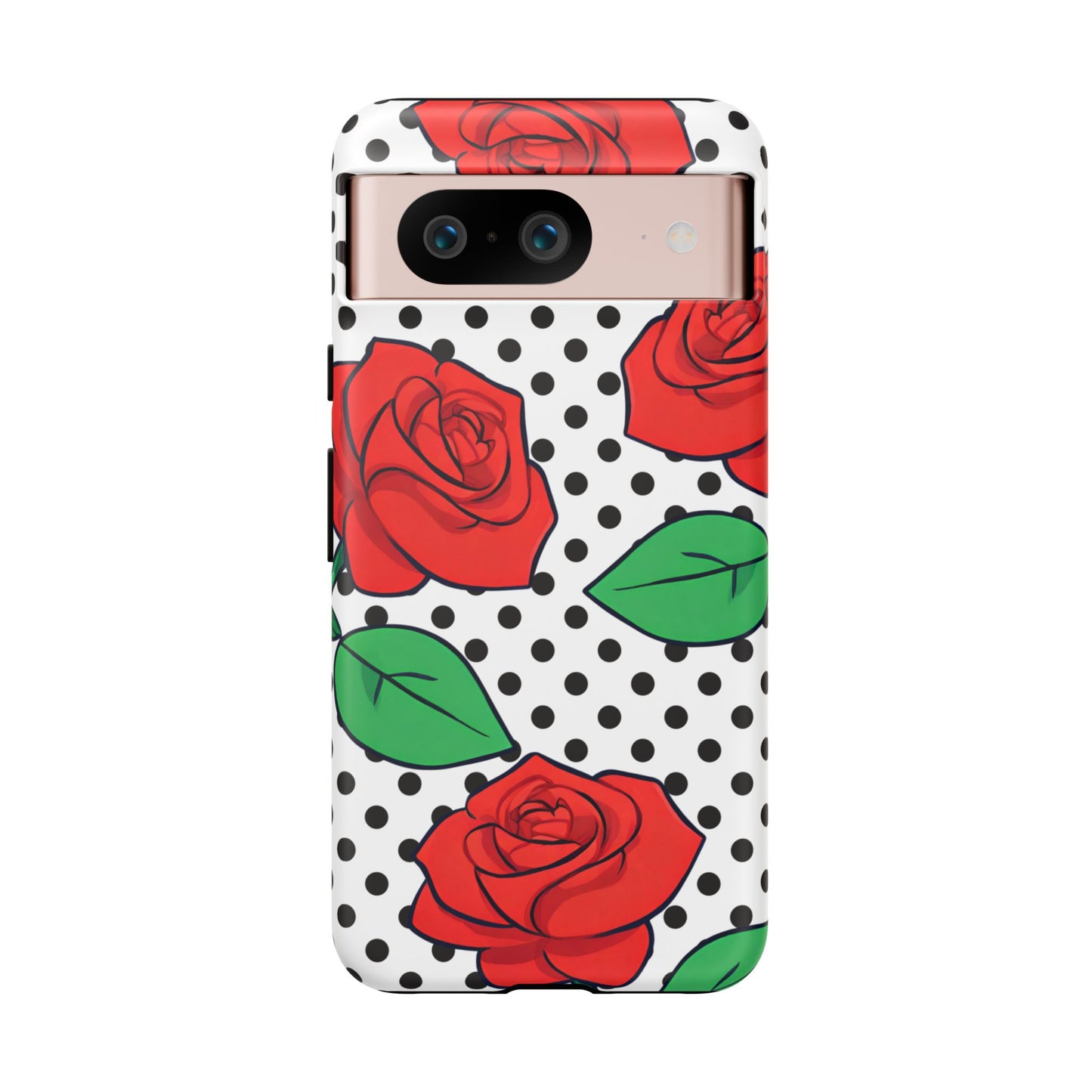 Polka Dot and Roses Phone Case - for Apple, Samsung, and Google Phones