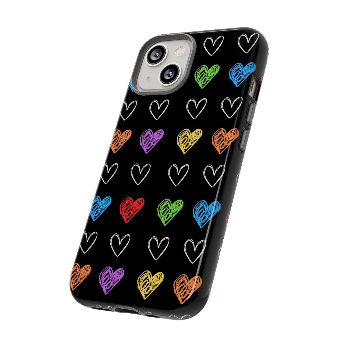 Colored Hearts Phone Case - for Apple, Samsung, and Google Phones