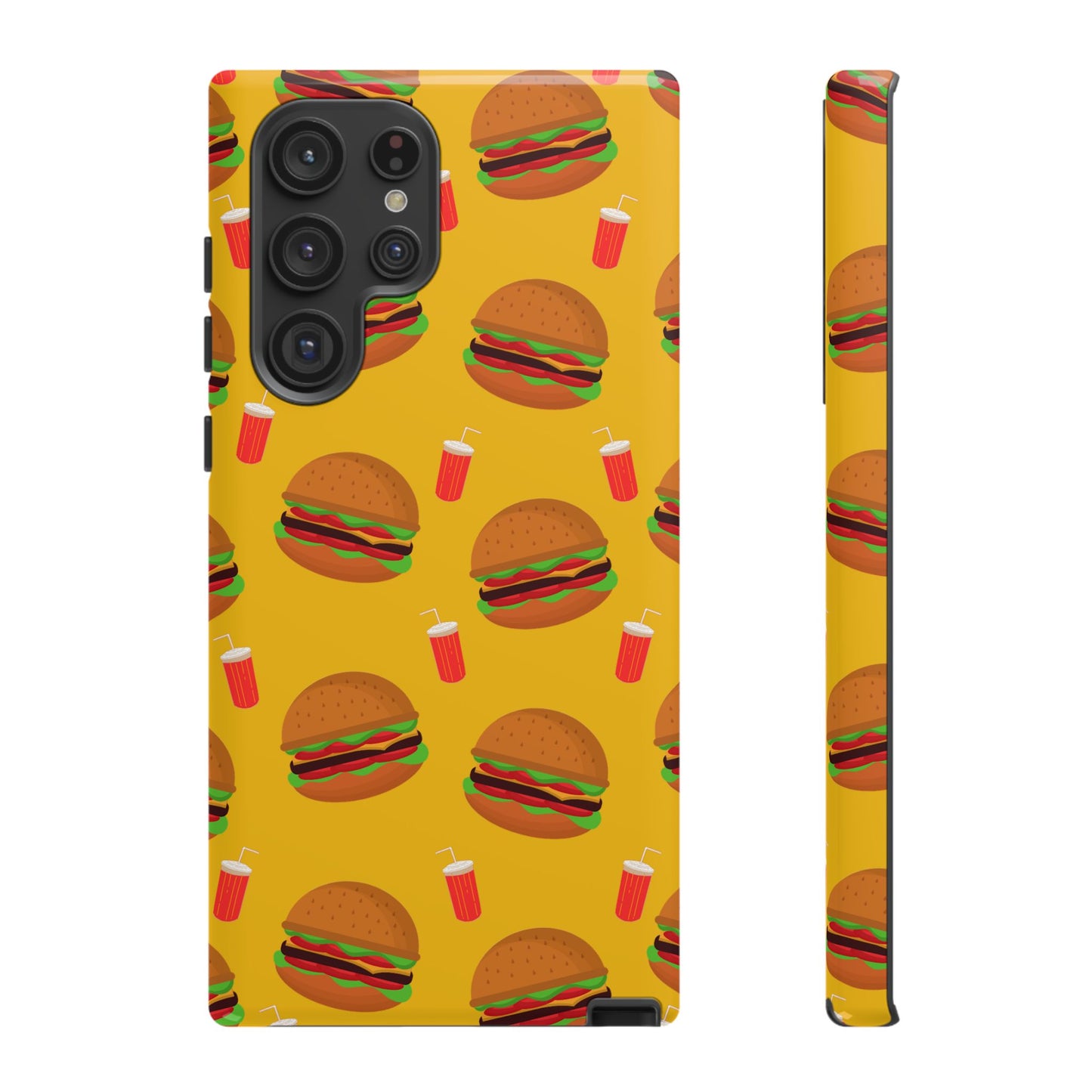 Burger and Drinks Phone Case - for Apple, Samsung, and Google Phones