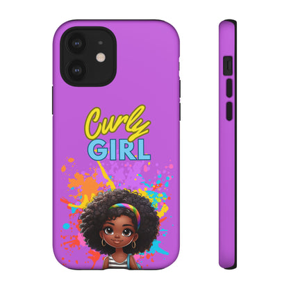 Melanin Curly Hair Afro Girl Phone Case - for iPhone, Samsung, and Google Phones