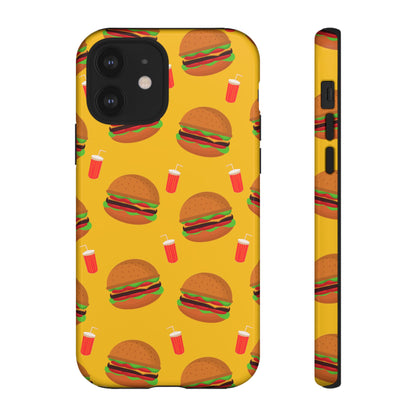 Burger and Drinks Phone Case - for Apple, Samsung, and Google Phones