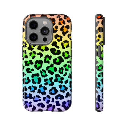 Rainbow Leopard Print Phone Case - for Apple, Samsung, and Google Phones