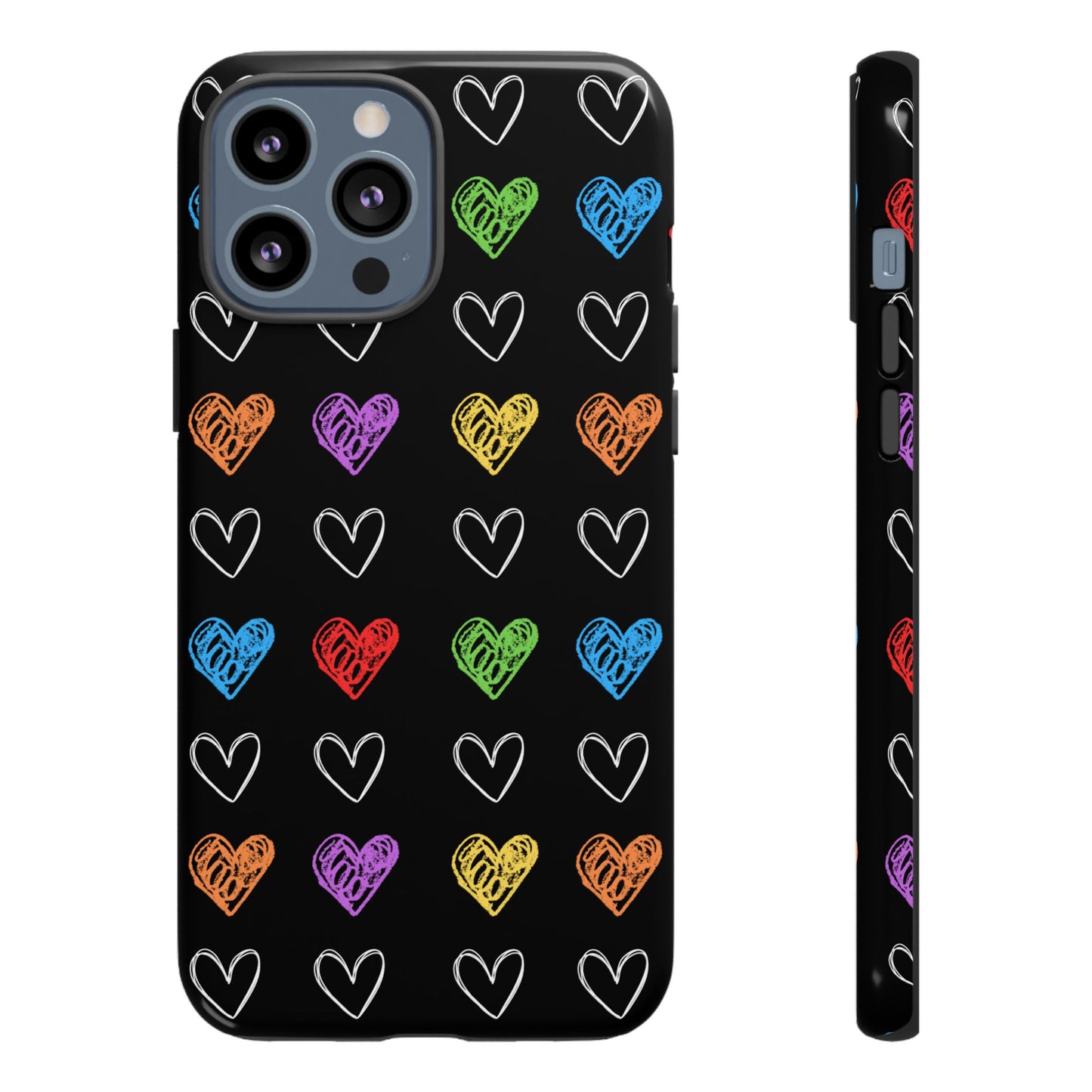 Colored Hearts Phone Case - for Apple, Samsung, and Google Phones