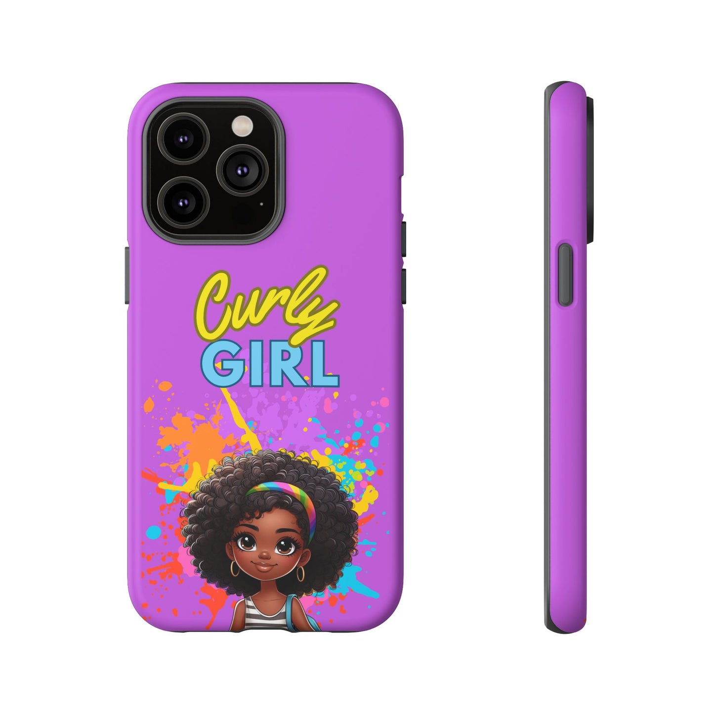 Melanin Curly Hair Afro Girl Phone Case - for iPhone, Samsung, and Google Phones