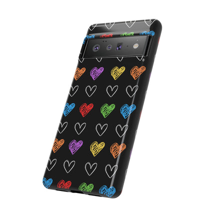 Colored Hearts Phone Case - for Apple, Samsung, and Google Phones