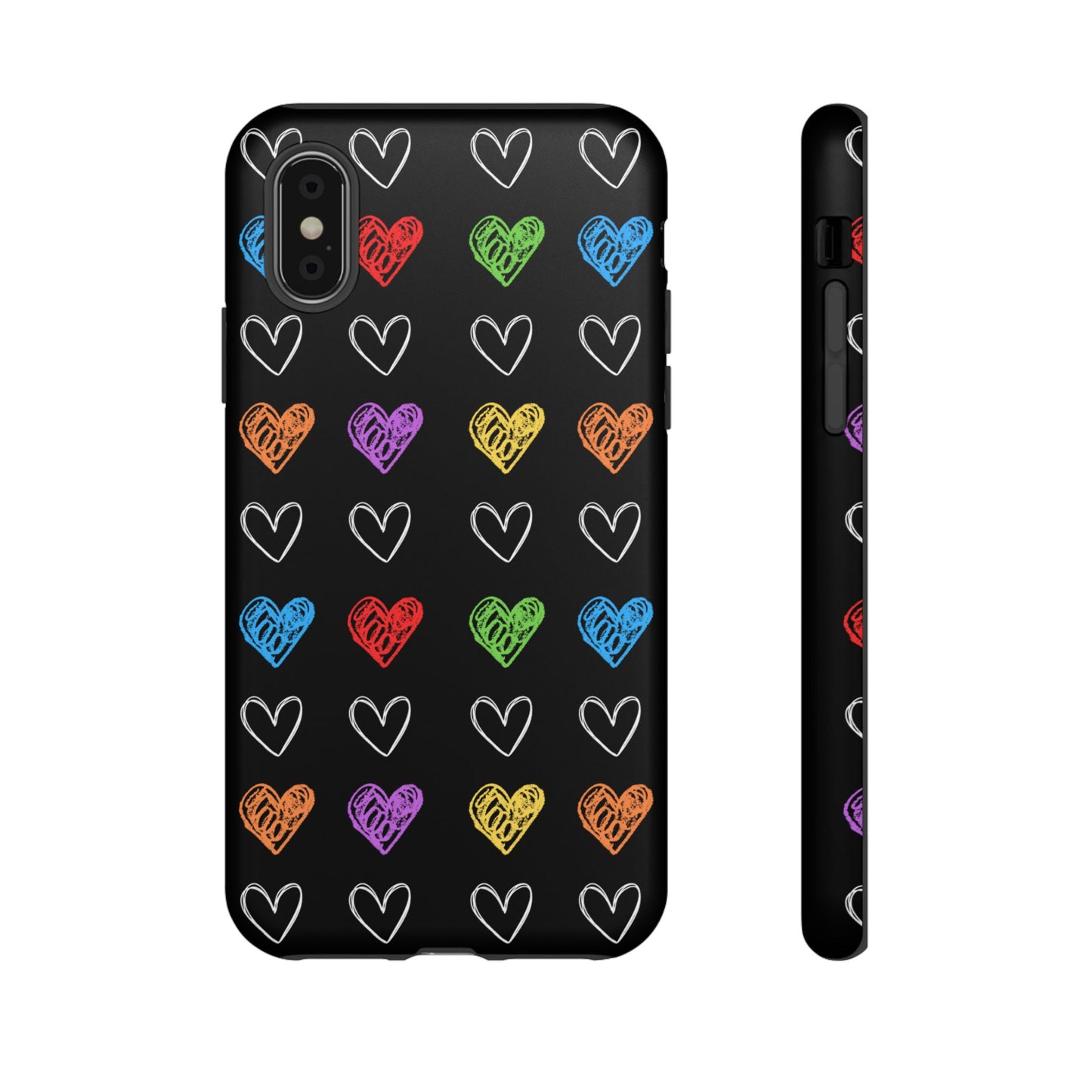 Colored Hearts Phone Case - for Apple, Samsung, and Google Phones