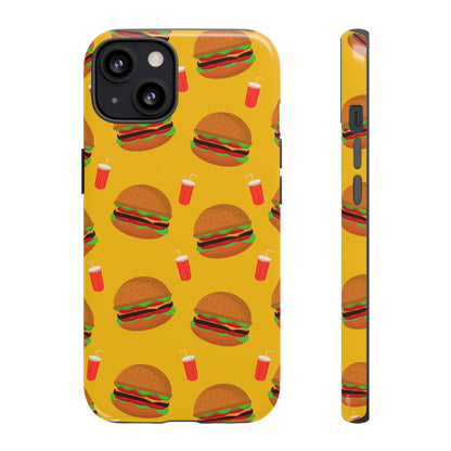 Burger and Drinks Phone Case - for Apple, Samsung, and Google Phones