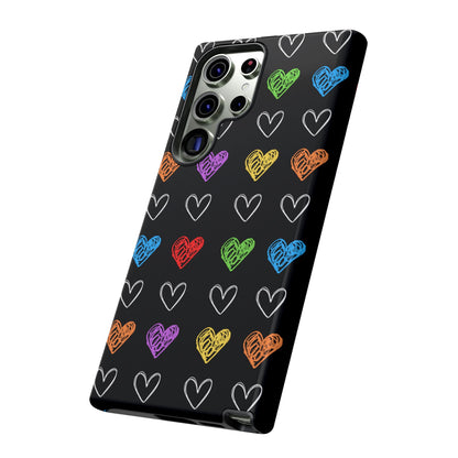 Colored Hearts Phone Case - for Apple, Samsung, and Google Phones