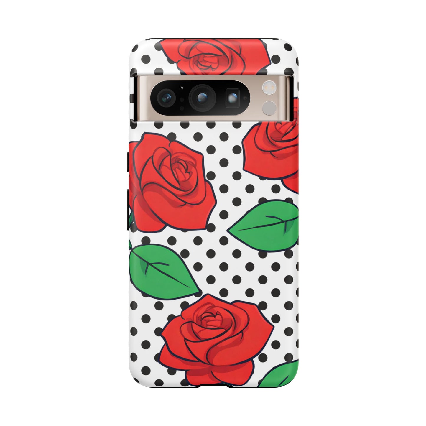 Polka Dot and Roses Phone Case - for Apple, Samsung, and Google Phones