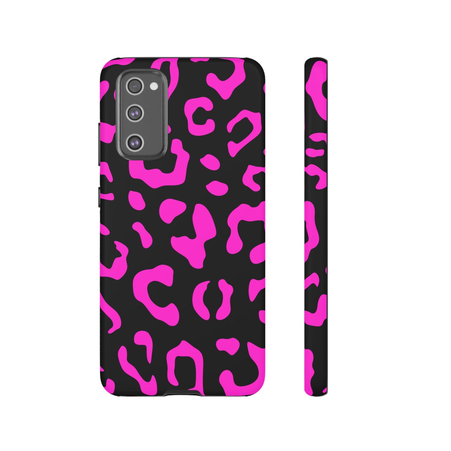 Black and Pink Leopard Print Phone Case - for Apple, Samsung, and Google Phones