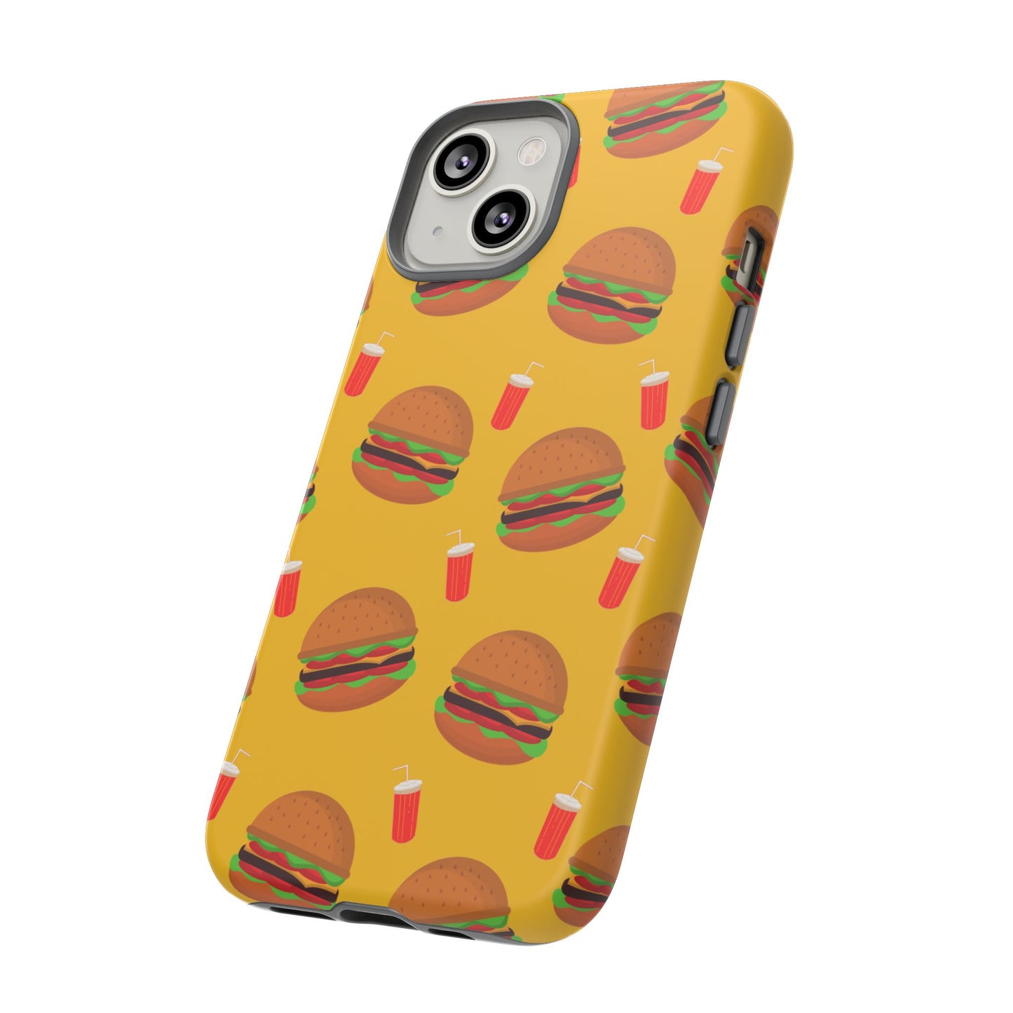 Burger and Drinks Phone Case - for Apple, Samsung, and Google Phones