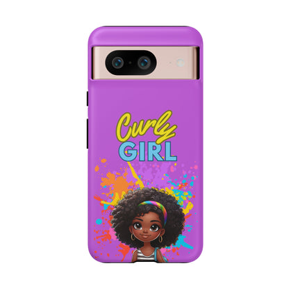 Melanin Curly Hair Afro Girl Phone Case - for iPhone, Samsung, and Google Phones