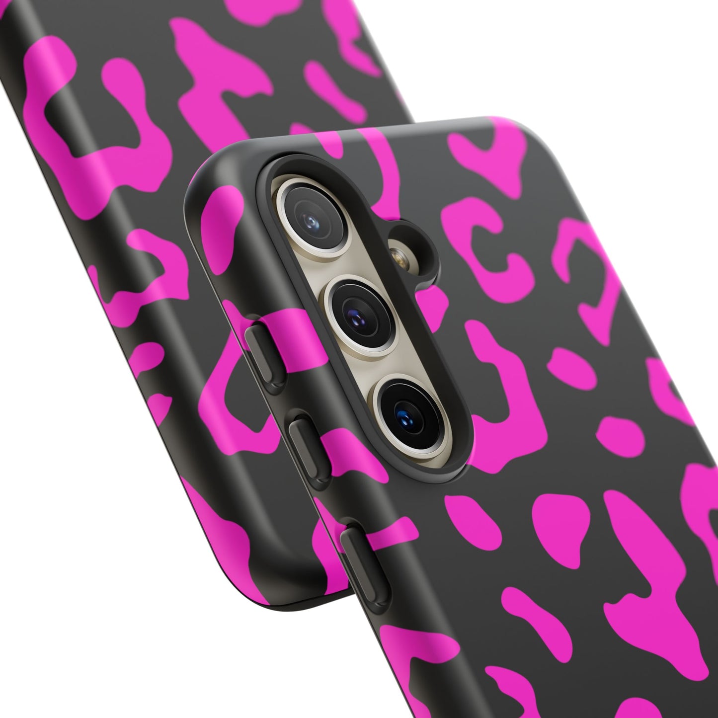 Black and Pink Leopard Print Phone Case - for Apple, Samsung, and Google Phones