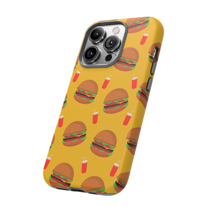 Burger and Drinks Phone Case - for Apple, Samsung, and Google Phones