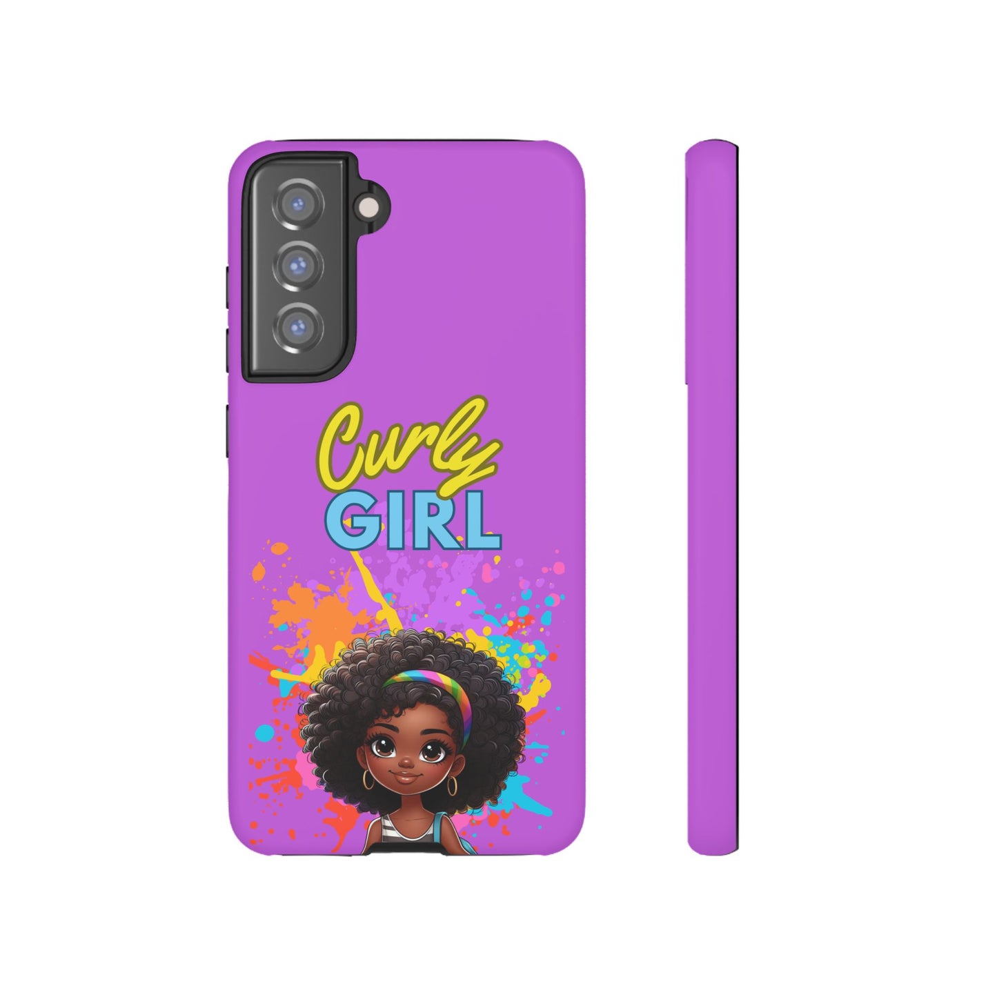 Melanin Curly Hair Afro Girl Phone Case - for iPhone, Samsung, and Google Phones